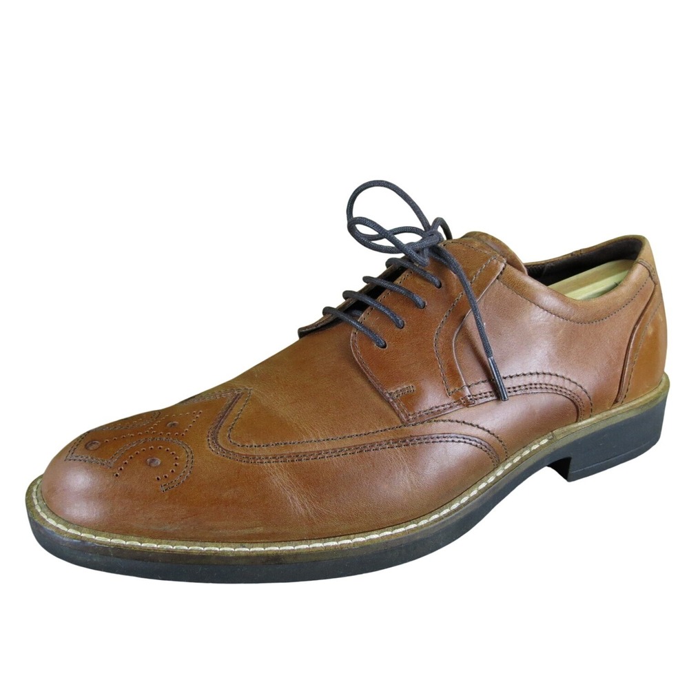 Ecco Men's Derby Oxfords Brown Leather Size 42 Medium Gently Used 2025